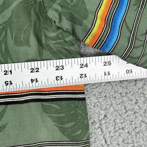 Salt Life Men's XL Hawaiian Tropical Green Button Up Striped Multicolor Floral - Picture 5 of 10